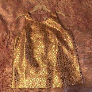 JCrew factory rose gold jacquard top